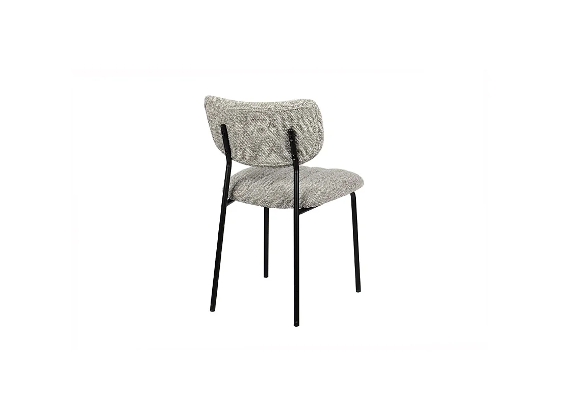 Set van 2 stoelen NORAYA - Lichtgrijze stof - Metalen poten - Compact ontwerp - Moderne en strakke elegantie