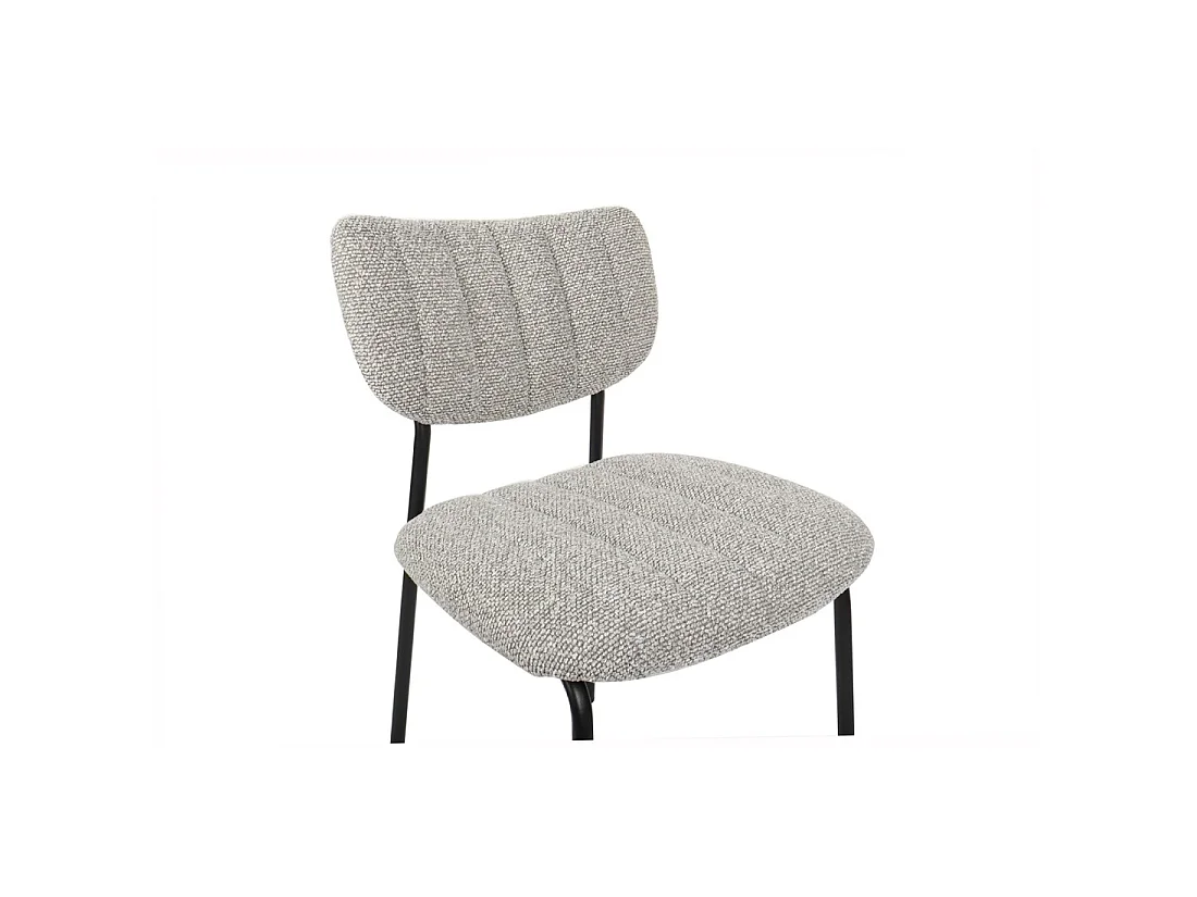 Set van 2 stoelen NORAYA - Lichtgrijze stof - Metalen poten - Compact ontwerp - Moderne en strakke elegantie