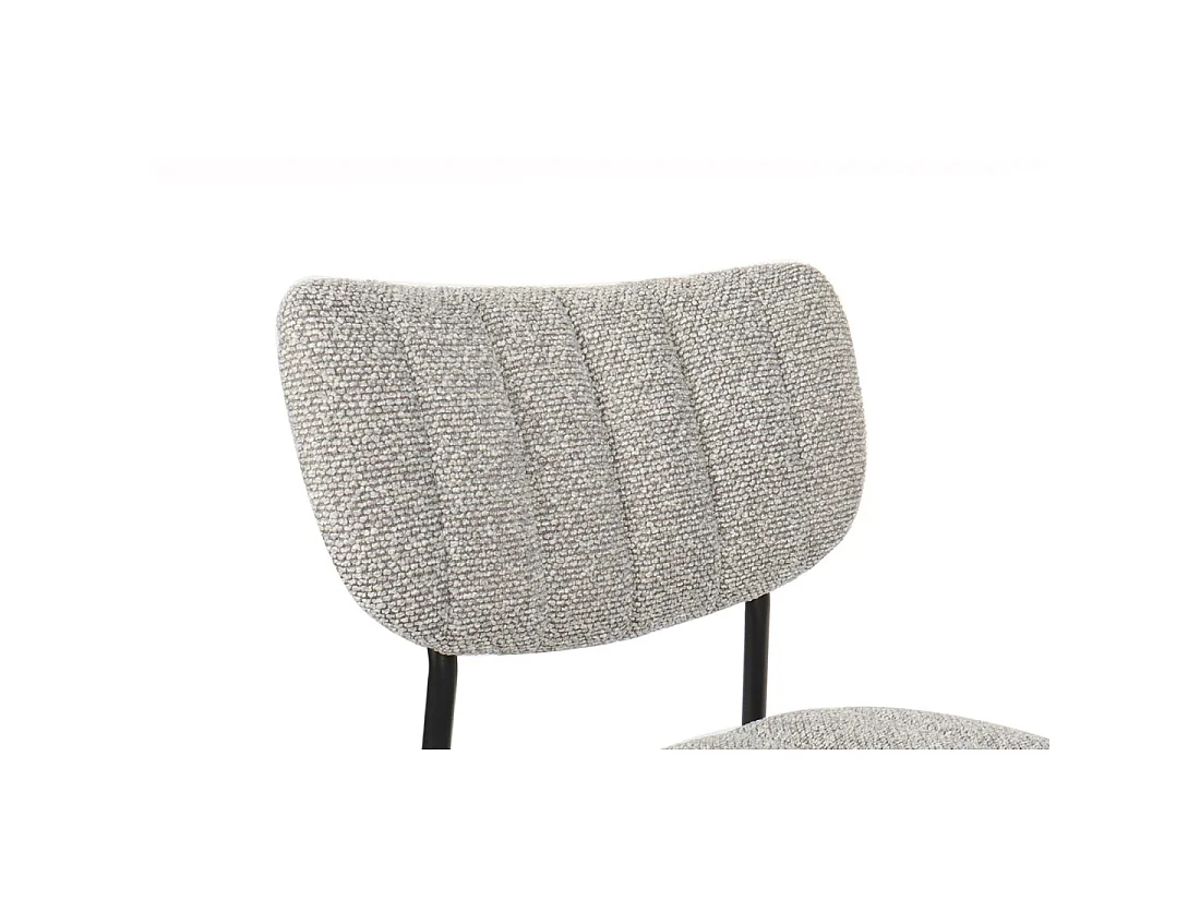 Set van 2 stoelen NORAYA - Lichtgrijze stof - Metalen poten - Compact ontwerp - Moderne en strakke elegantie