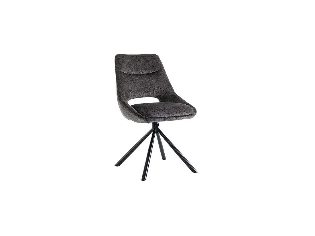 Set van 2 stoelen YUMENA - Grijze stof - Metalen poten - Compact ontwerp - Sobere en hedendaagse elegantie