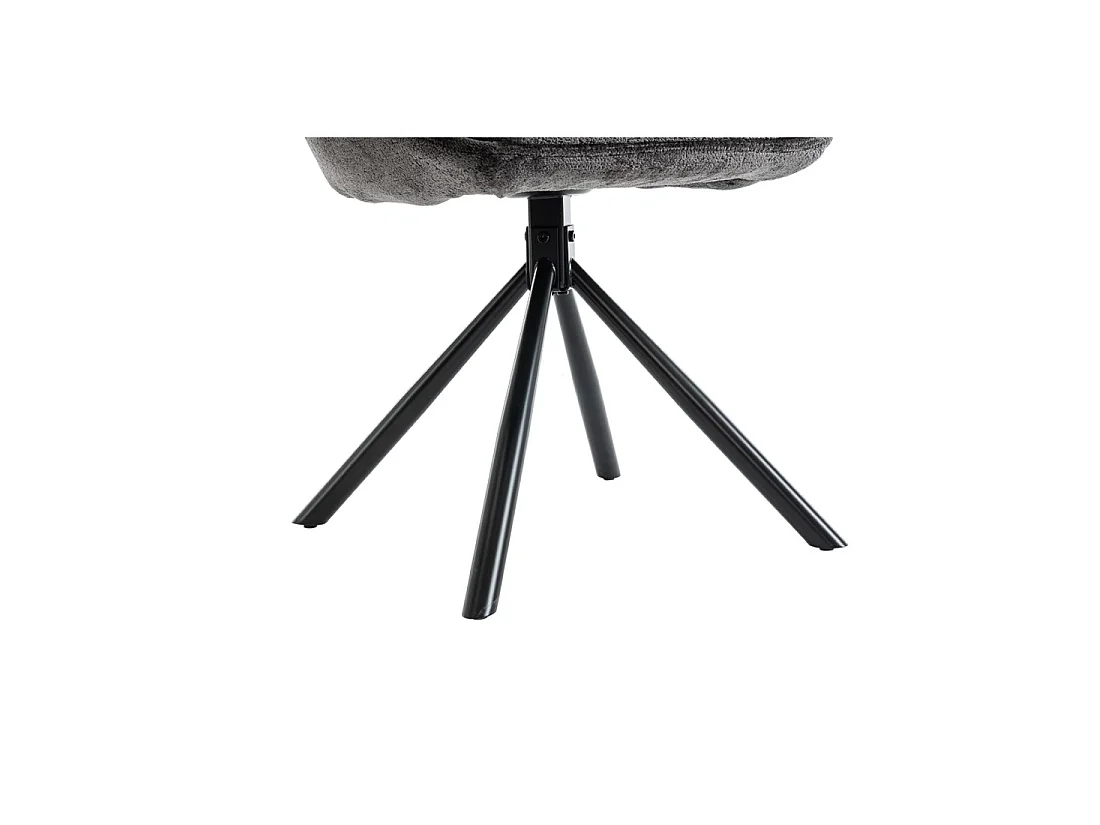 Set van 2 stoelen YUMENA - Grijze stof - Metalen poten - Compact ontwerp - Sobere en hedendaagse elegantie