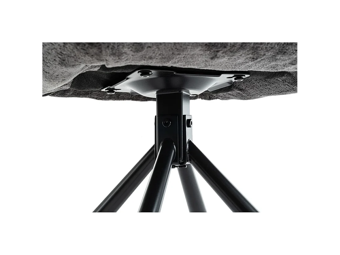 Set van 2 stoelen YUMENA - Grijze stof - Metalen poten - Compact ontwerp - Sobere en hedendaagse elegantie
