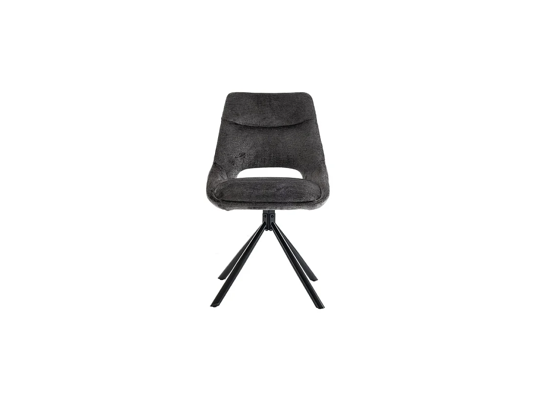 Set van 2 stoelen YUMENA - Grijze stof - Metalen poten - Compact ontwerp - Sobere en hedendaagse elegantie