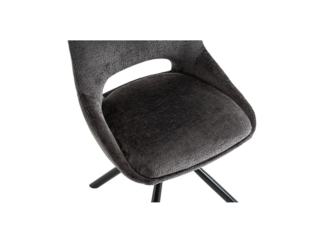 Set van 2 stoelen YUMENA - Grijze stof - Metalen poten - Compact ontwerp - Sobere en hedendaagse elegantie