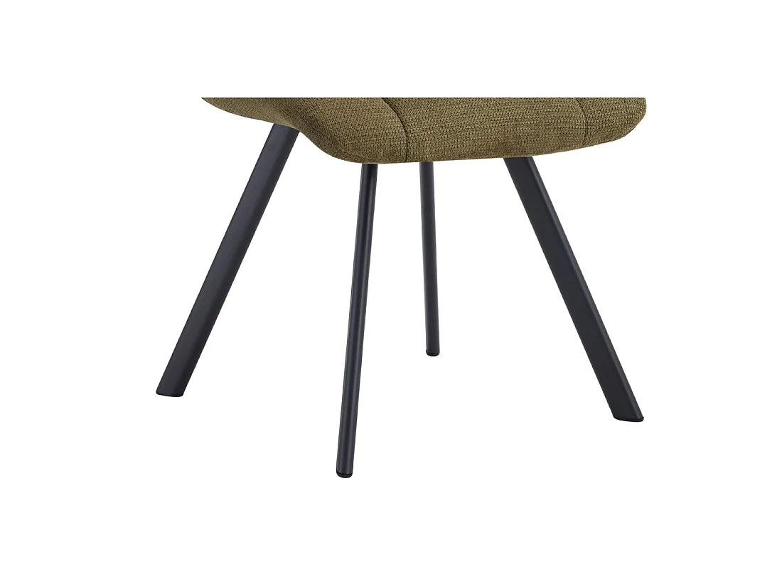 Lot de 2 chaises VELMIA – Tissu vert olive – Pieds métal – Design compact – Élégance naturelle et contemporaine
