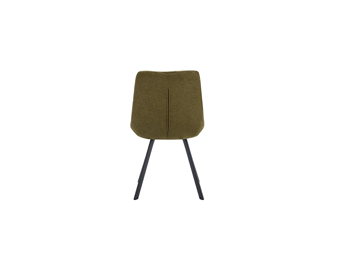 Lot de 2 chaises VELMIA – Tissu vert olive – Pieds métal – Design compact – Élégance naturelle et contemporaine