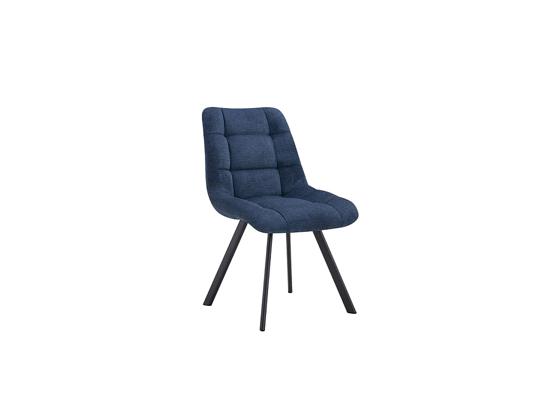 Set van 2 stoelen VELMIA - Oceaanblauwe stof - Metalen poten - Modern design - Verfrissende elegantie