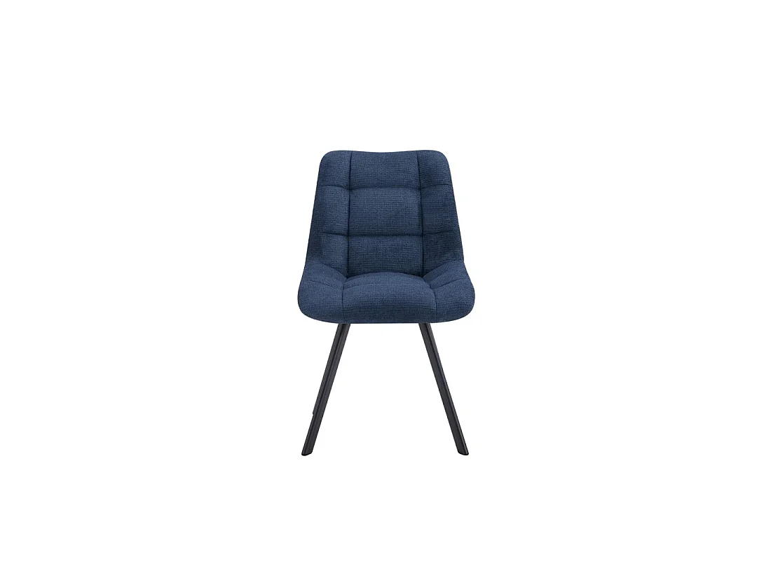 Set van 2 stoelen VELMIA - Oceaanblauwe stof - Metalen poten - Modern design - Verfrissende elegantie