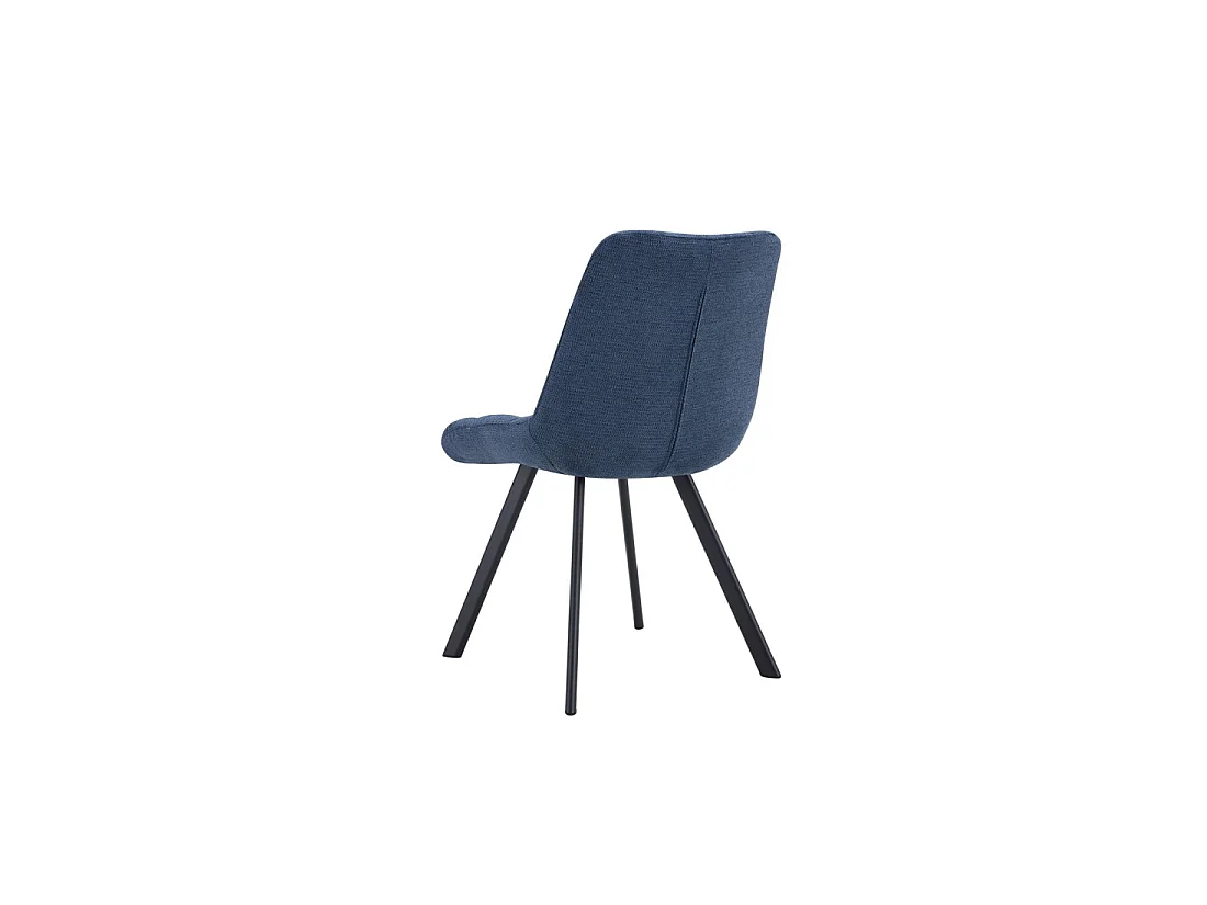 Set van 2 stoelen VELMIA - Oceaanblauwe stof - Metalen poten - Modern design - Verfrissende elegantie