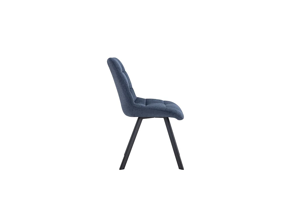 Set van 2 stoelen VELMIA - Oceaanblauwe stof - Metalen poten - Modern design - Verfrissende elegantie