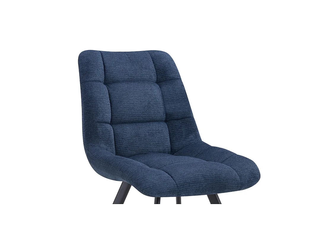 Set van 2 stoelen VELMIA - Oceaanblauwe stof - Metalen poten - Modern design - Verfrissende elegantie
