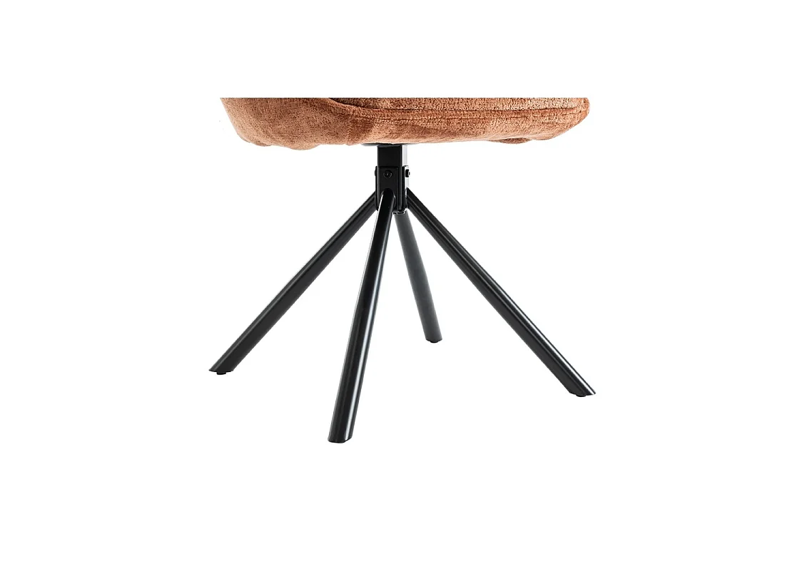 Lot de 2 chaises YUMENA – Tissu rouille – Pieds métal – Design compact – Élégance chaleureuse et moderne