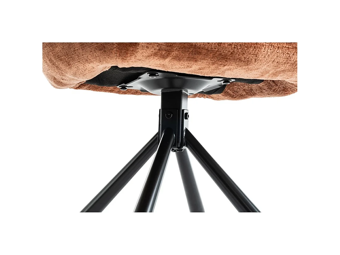 Lot de 2 chaises YUMENA – Tissu rouille – Pieds métal – Design compact – Élégance chaleureuse et moderne