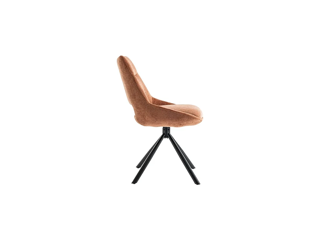 Lot de 2 chaises YUMENA – Tissu rouille – Pieds métal – Design compact – Élégance chaleureuse et moderne