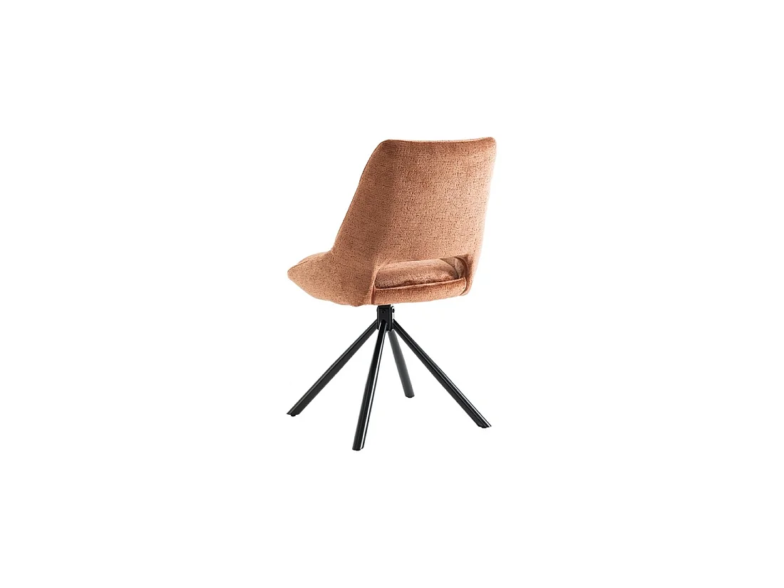 Lot de 2 chaises YUMENA – Tissu rouille – Pieds métal – Design compact – Élégance chaleureuse et moderne