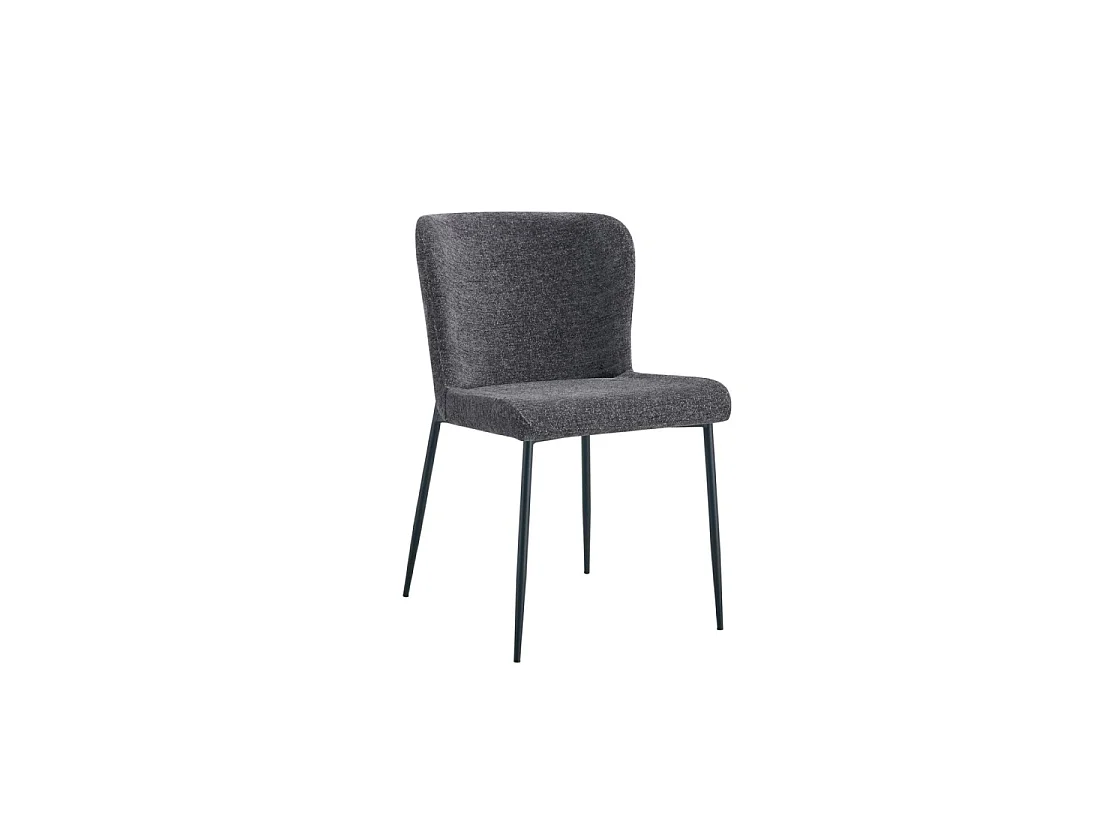 Set van 2 stoelen LISE - Donkergrijze stof - Metalen poten - Modern comfort - Sober en elegant ontwerp