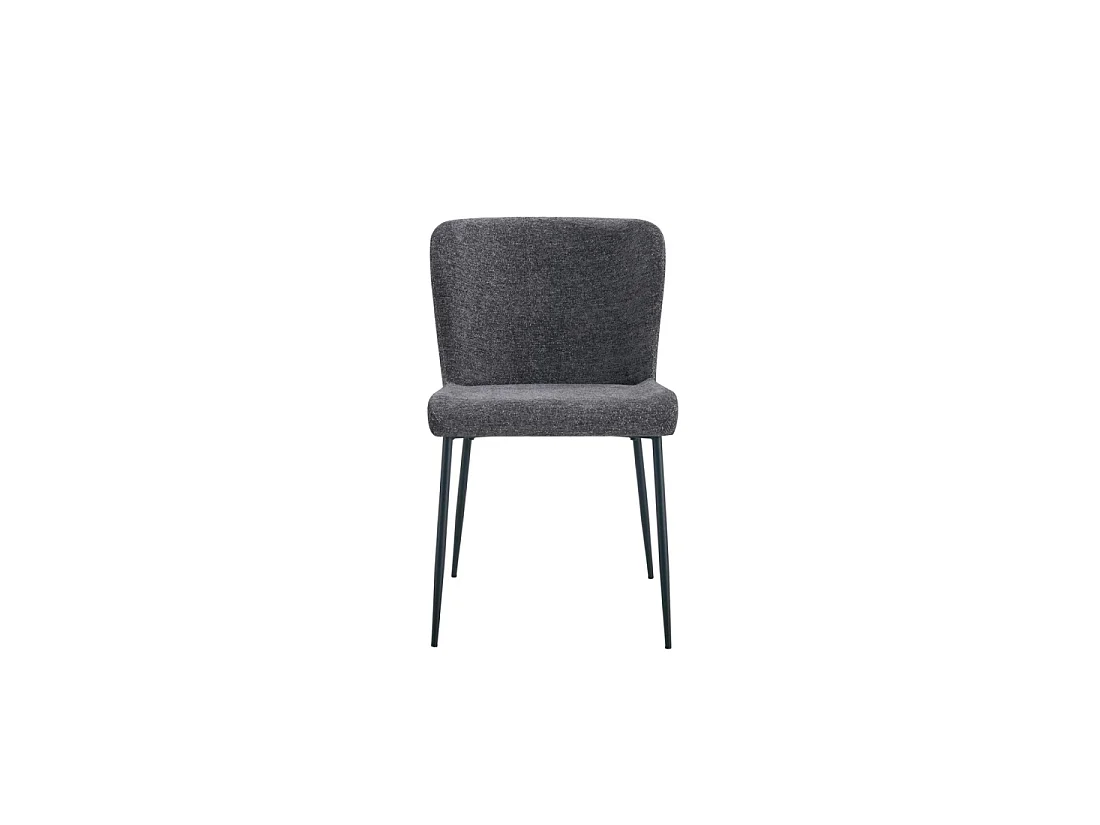Set van 2 stoelen LISE - Donkergrijze stof - Metalen poten - Modern comfort - Sober en elegant ontwerp