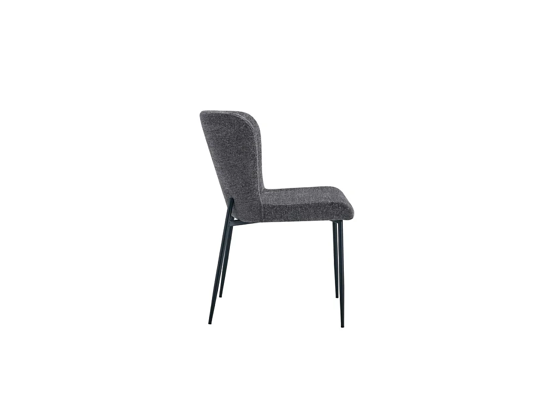 Set van 2 stoelen LISE - Donkergrijze stof - Metalen poten - Modern comfort - Sober en elegant ontwerp