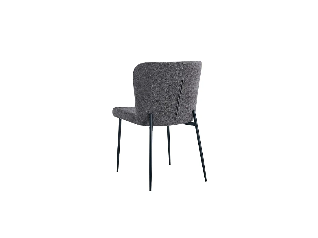 Set van 2 stoelen LISE - Donkergrijze stof - Metalen poten - Modern comfort - Sober en elegant ontwerp
