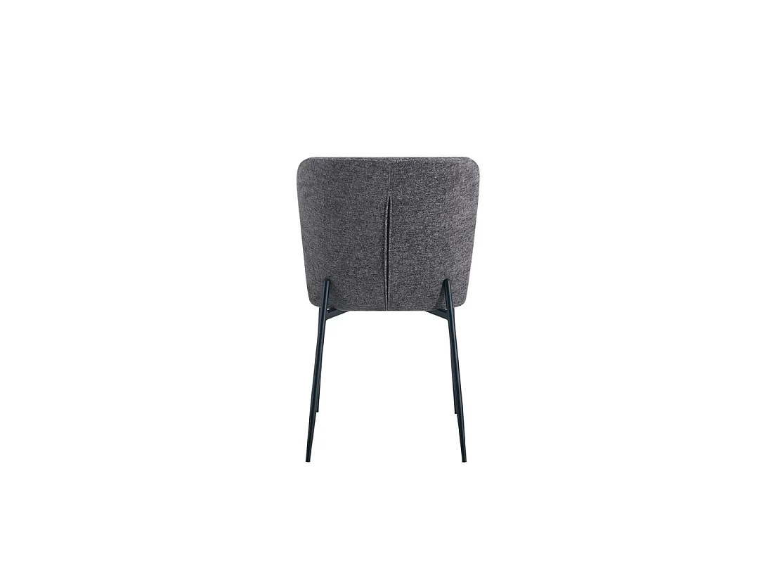 Set van 2 stoelen LISE - Donkergrijze stof - Metalen poten - Modern comfort - Sober en elegant ontwerp