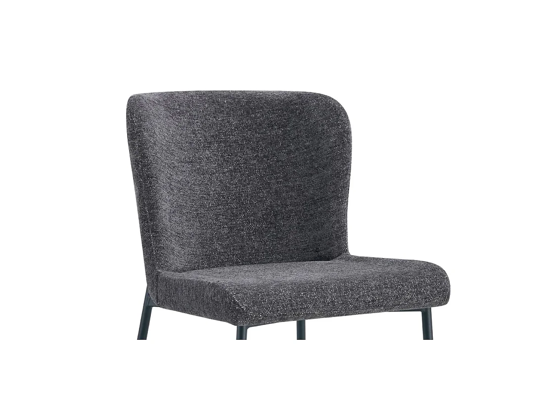 Set van 2 stoelen LISE - Donkergrijze stof - Metalen poten - Modern comfort - Sober en elegant ontwerp