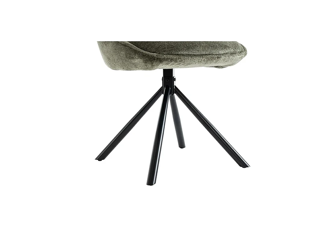 Lot de 2 chaises YUMENA – Tissu vert – Pieds métal – Design compact – Élégance naturelle et robuste