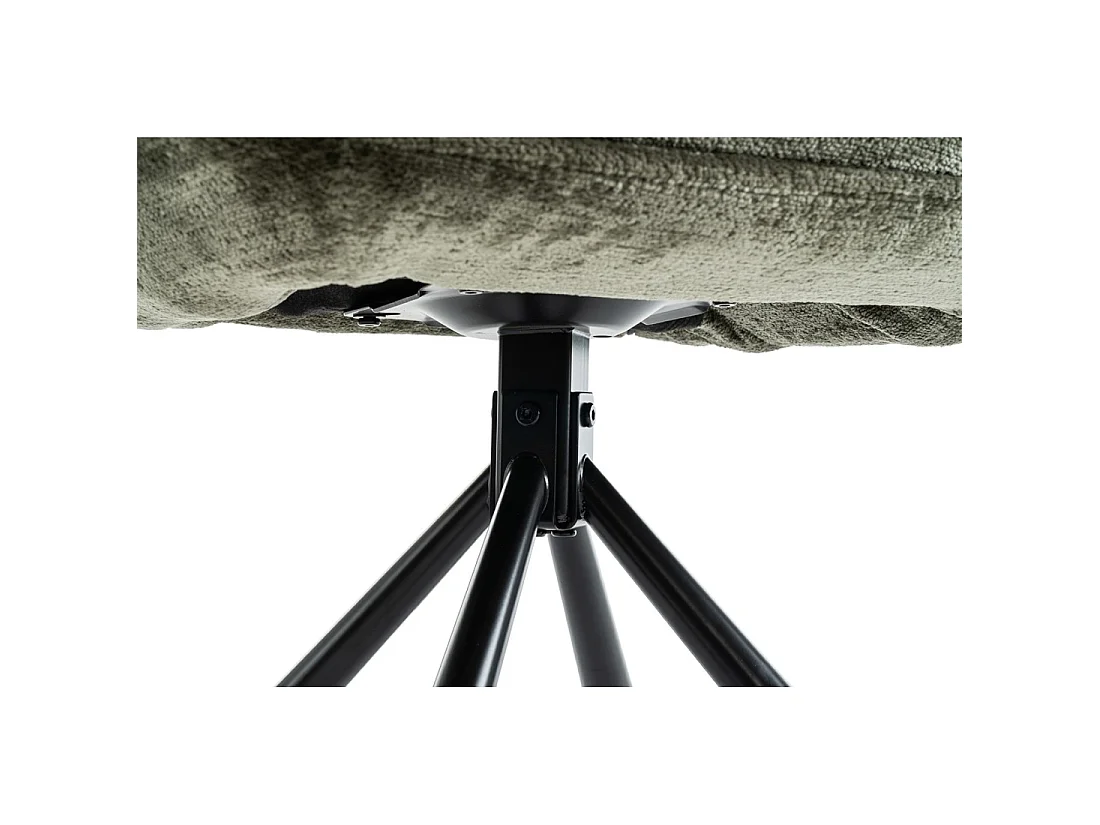 Lot de 2 chaises YUMENA – Tissu vert – Pieds métal – Design compact – Élégance naturelle et robuste