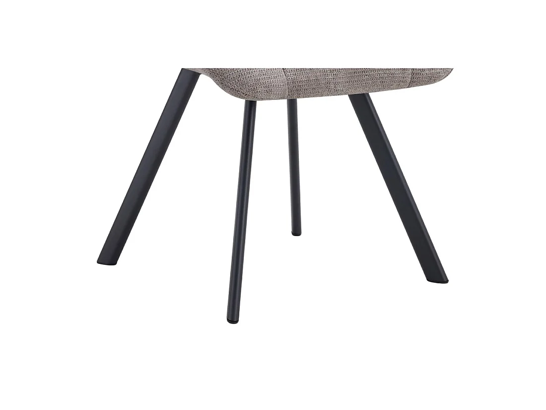 Lot de 2 chaises VELMIA – Tissu gris clair – Pieds métal – Design moderne – Élégance douce et lumineuse