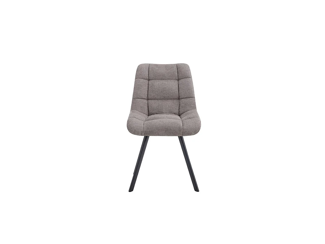 Lot de 2 chaises VELMIA – Tissu gris clair – Pieds métal – Design moderne – Élégance douce et lumineuse