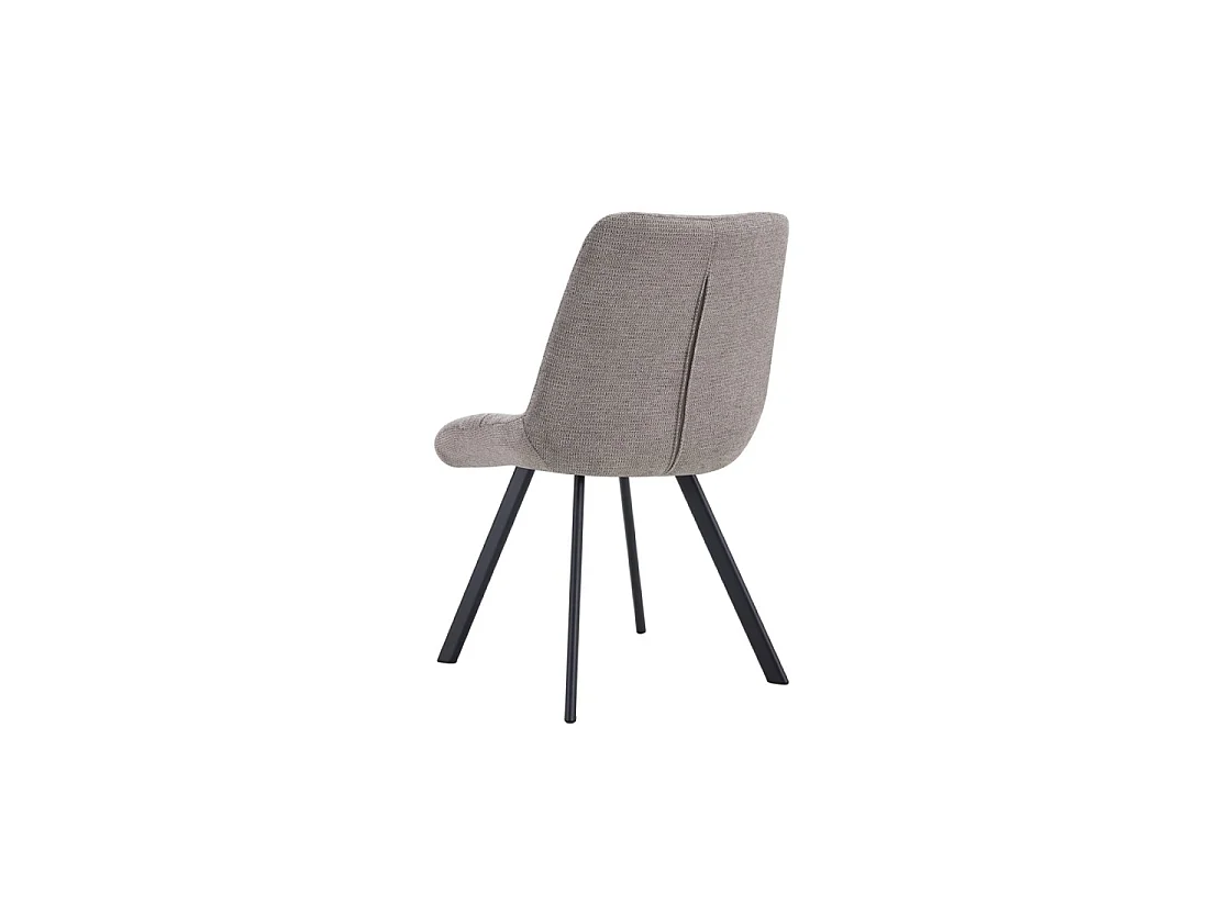 Lot de 2 chaises VELMIA – Tissu gris clair – Pieds métal – Design moderne – Élégance douce et lumineuse