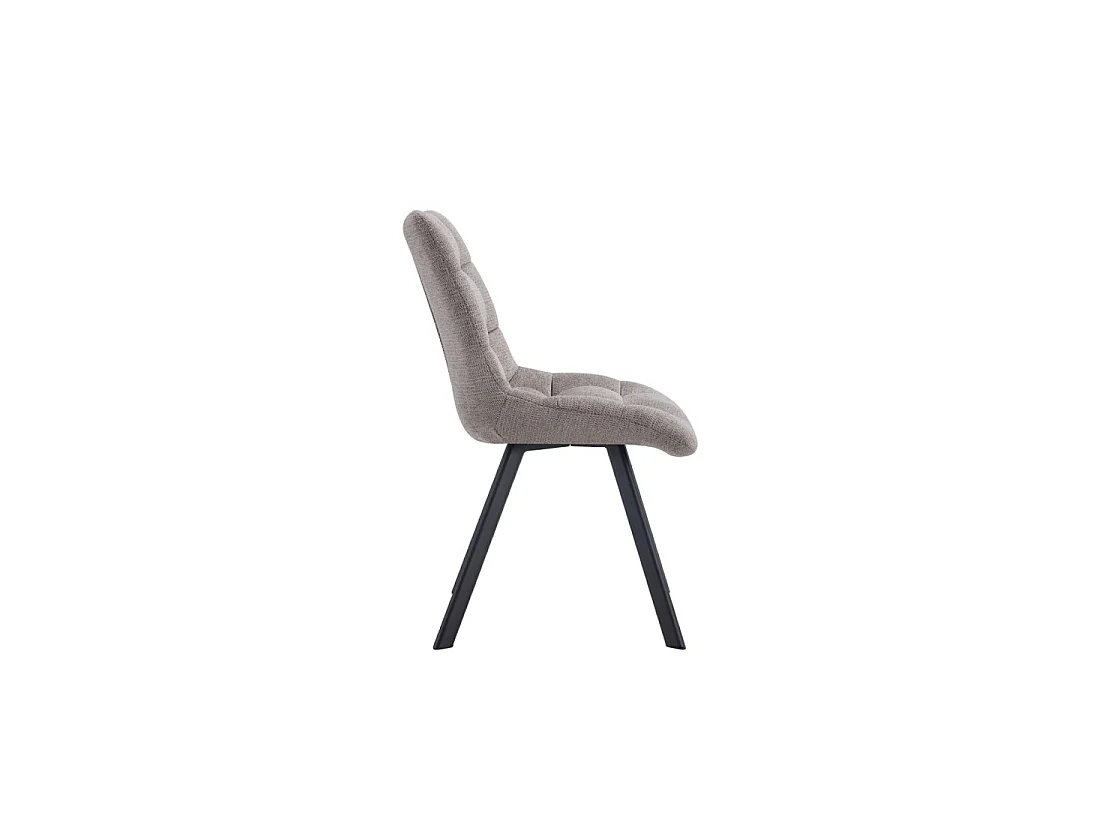 Lot de 2 chaises VELMIA – Tissu gris clair – Pieds métal – Design moderne – Élégance douce et lumineuse