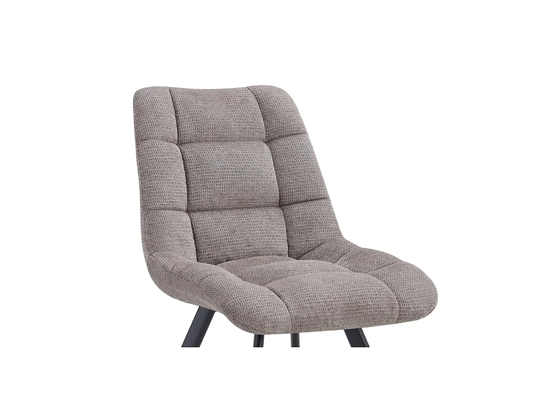 Lot de 2 chaises VELMIA – Tissu gris clair – Pieds métal – Design moderne – Élégance douce et lumineuse