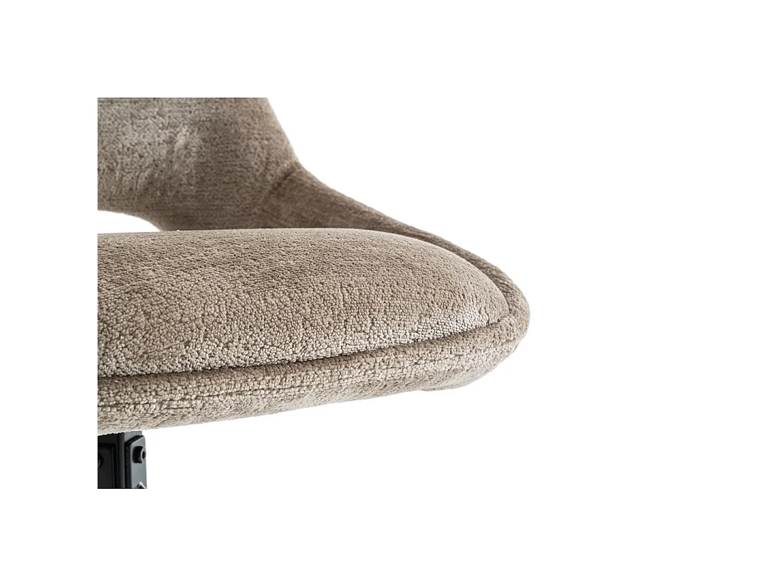 Lot de 2 chaises YUMENA – Tissu taupe – Pieds métal – Design compact – Élégance intemporelle et confortable