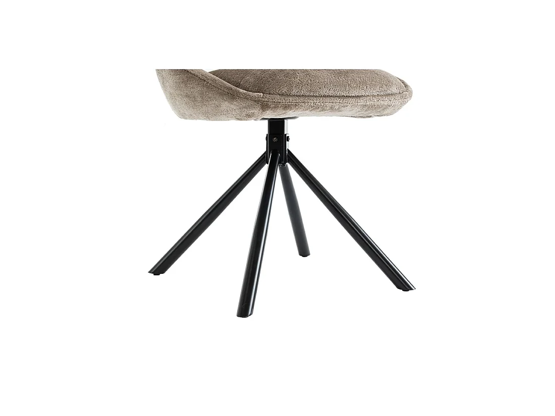 Lot de 2 chaises YUMENA – Tissu taupe – Pieds métal – Design compact – Élégance intemporelle et confortable