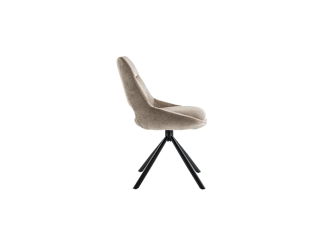 Lot de 2 chaises YUMENA – Tissu taupe – Pieds métal – Design compact – Élégance intemporelle et confortable