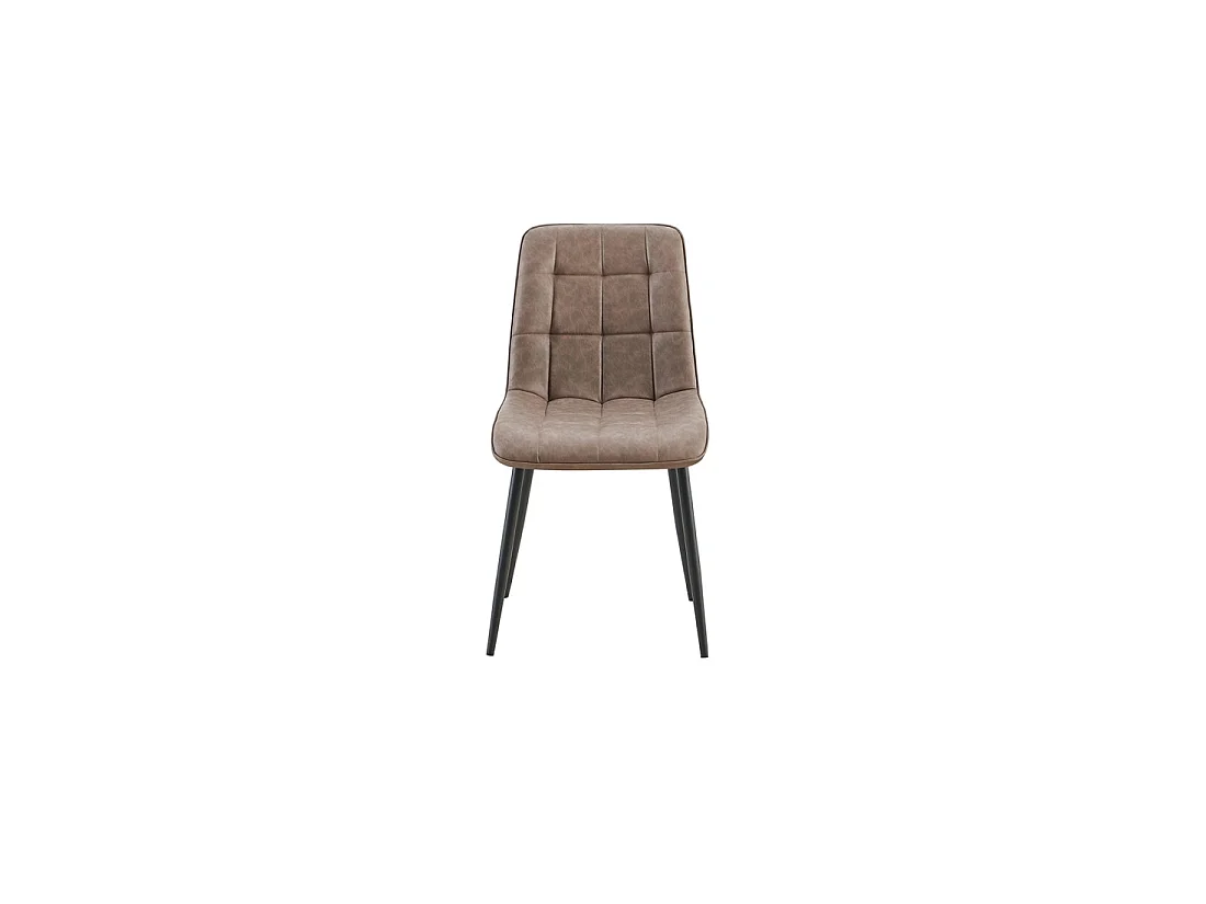 Lote de 4 sillas MIREA – Marrón – Patas de metal – Diseño atemporal – Revestimiento PU fácil de mantener