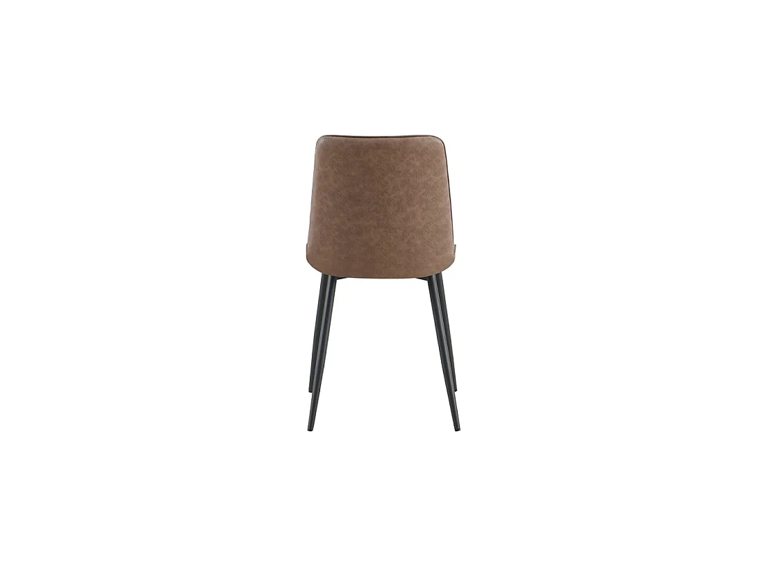 Lote de 4 sillas MIREA – Marrón – Patas de metal – Diseño atemporal – Revestimiento PU fácil de mantener
