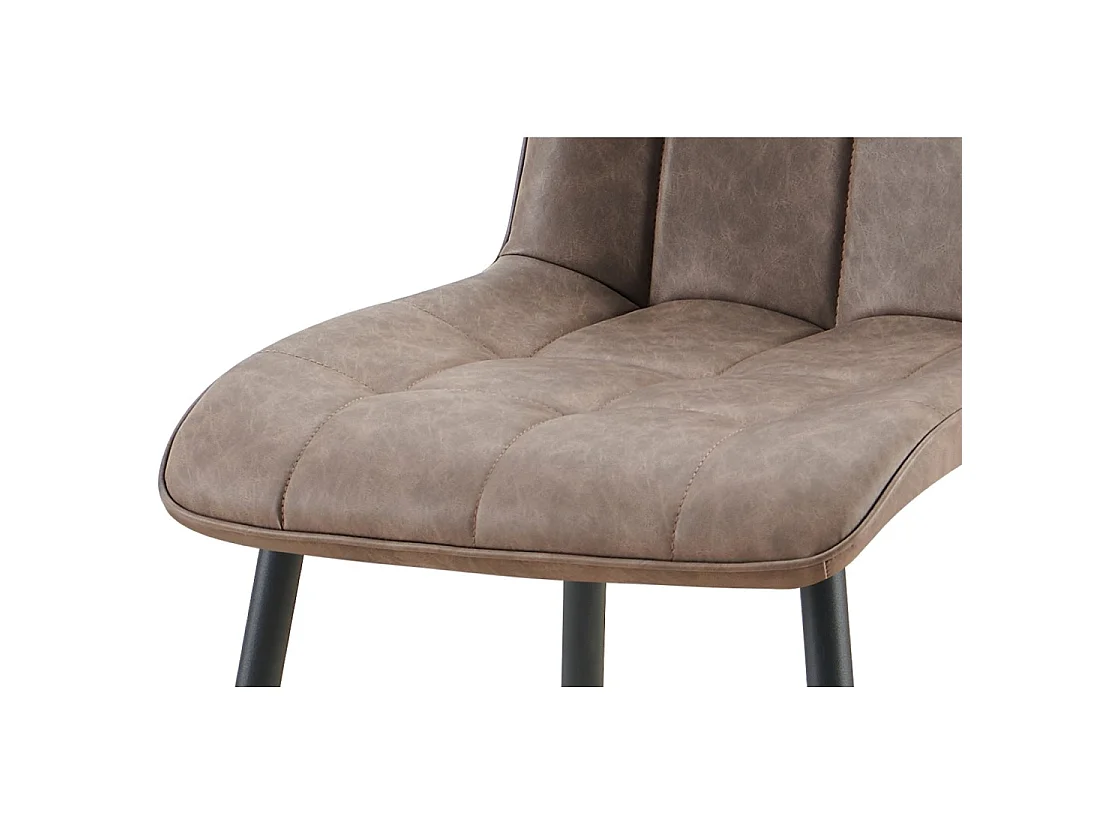 Lote de 4 sillas MIREA – Marrón – Patas de metal – Diseño atemporal – Revestimiento PU fácil de mantener