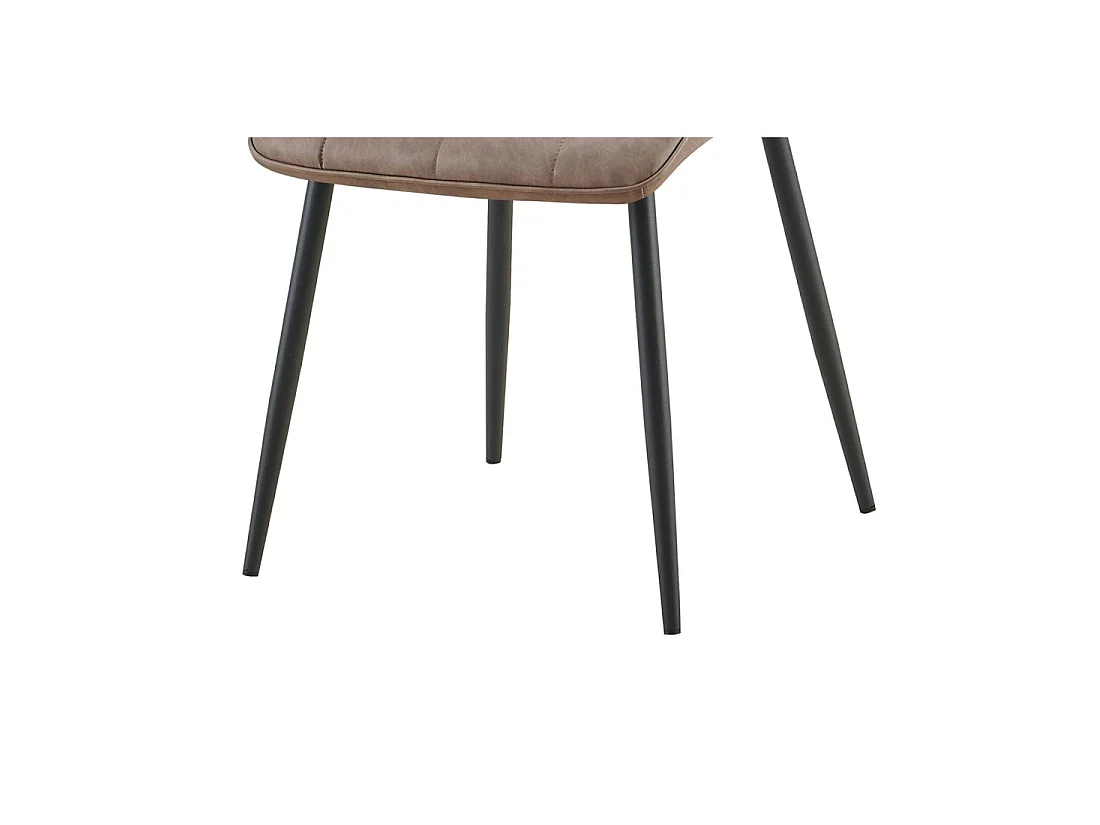 Lote de 4 sillas MIREA – Marrón – Patas de metal – Diseño atemporal – Revestimiento PU fácil de mantener