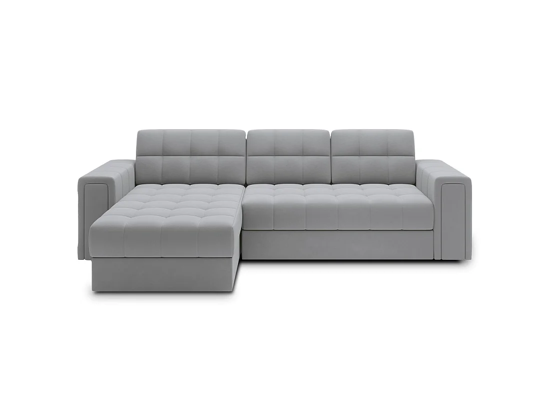 Canapé d'angle convertible KAPITARA gris réversible avec coffre de rangement