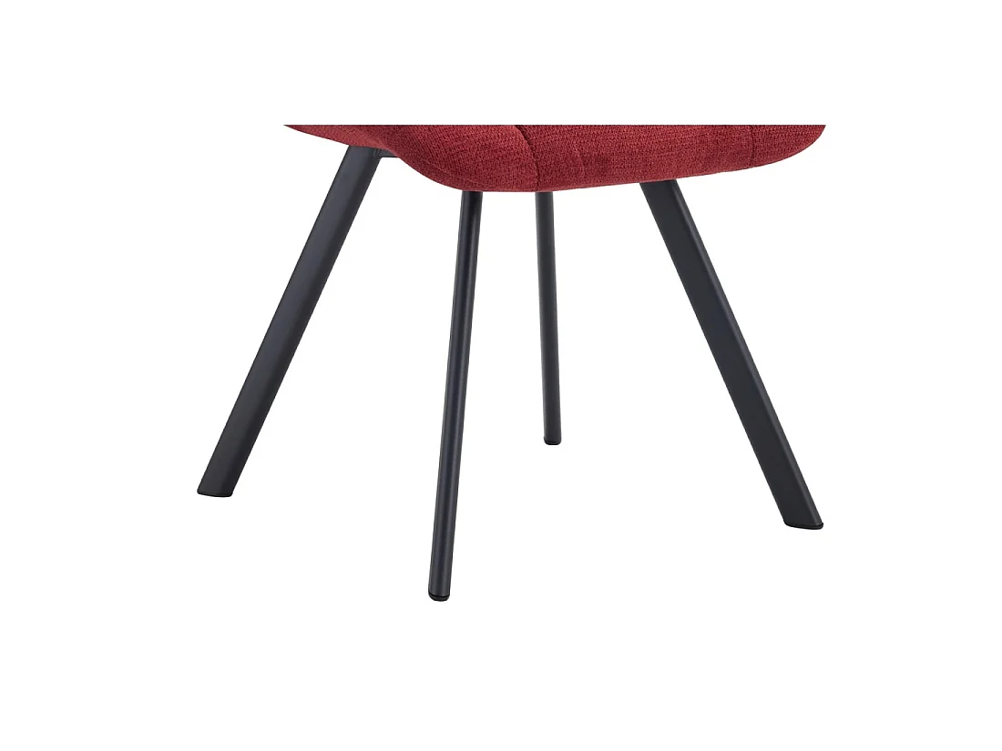 Set van 2 VELMIA-stoelen - Rode stof - Metalen poten - Gedurfd ontwerp - Compact en robuust comfort