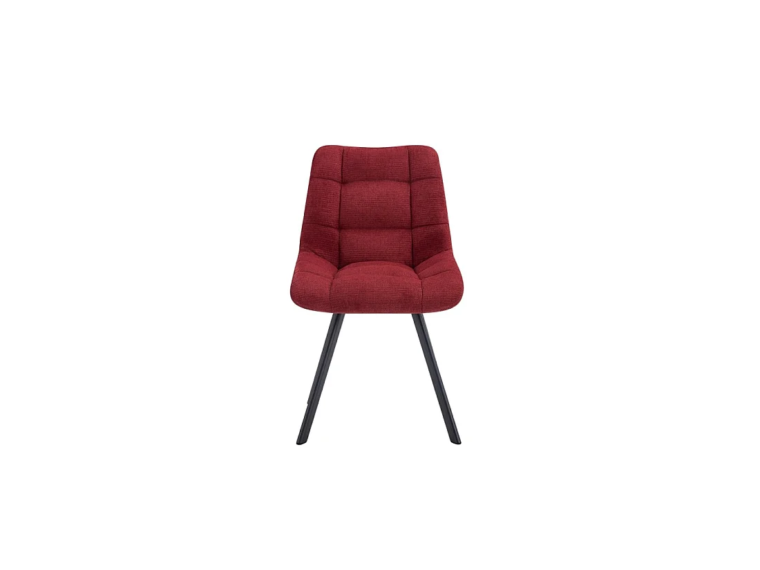 Set van 2 VELMIA-stoelen - Rode stof - Metalen poten - Gedurfd ontwerp - Compact en robuust comfort