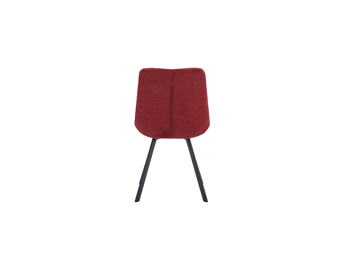 Set van 2 VELMIA-stoelen - Rode stof - Metalen poten - Gedurfd ontwerp - Compact en robuust comfort