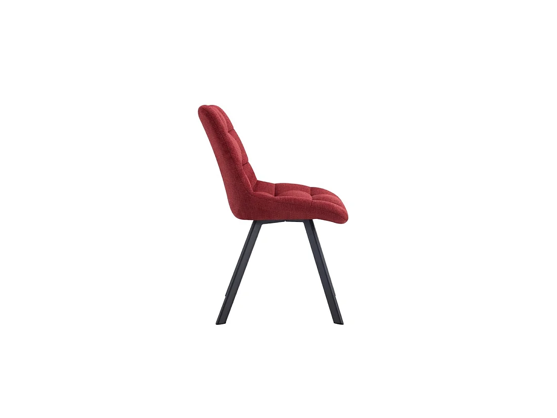Set van 2 VELMIA-stoelen - Rode stof - Metalen poten - Gedurfd ontwerp - Compact en robuust comfort