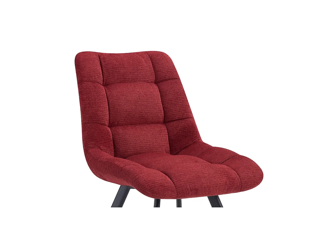 Set van 2 VELMIA-stoelen - Rode stof - Metalen poten - Gedurfd ontwerp - Compact en robuust comfort