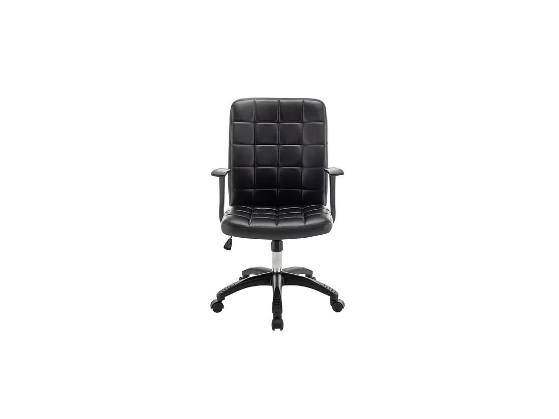 Chaise de bureau KARDEN – Tissu noir – Accoudoirs – Pivotante – Pieds métal – Style ergonomique et contemporain