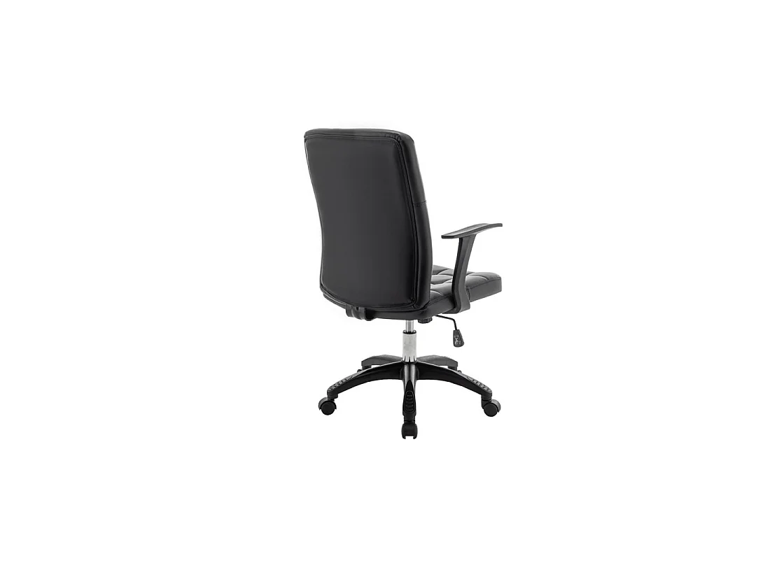 Chaise de bureau KARDEN – Tissu noir – Accoudoirs – Pivotante – Pieds métal – Style ergonomique et contemporain