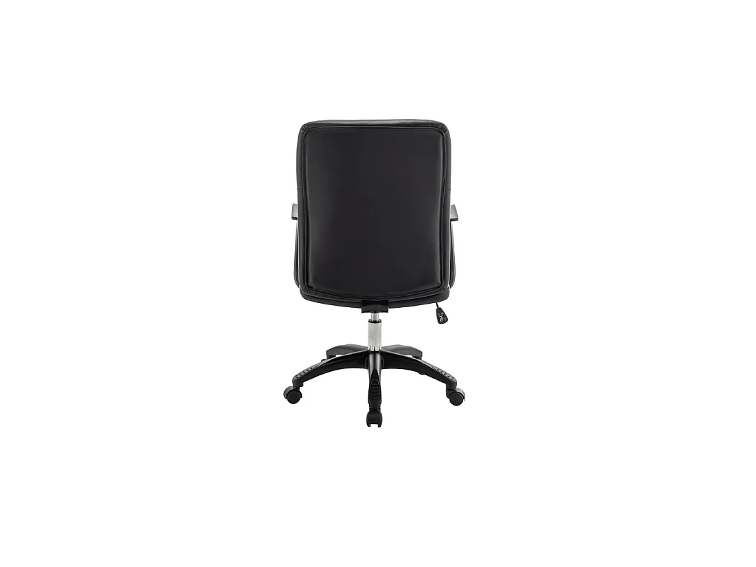 Chaise de bureau KARDEN – Tissu noir – Accoudoirs – Pivotante – Pieds métal – Style ergonomique et contemporain