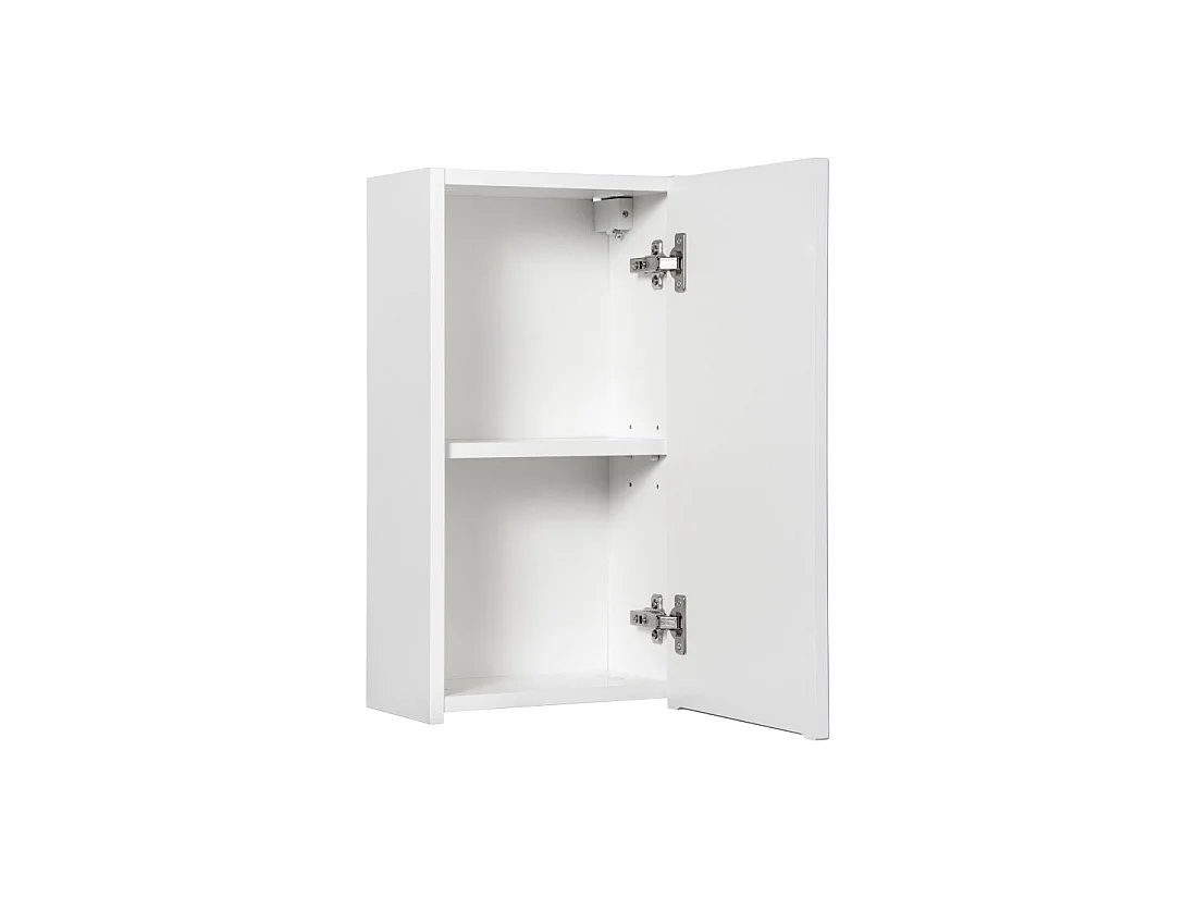 Mueble de almacenamiento VANO – Blanco alpino – 1 puerta – L30 × P18 × H57 cm – Para colgar