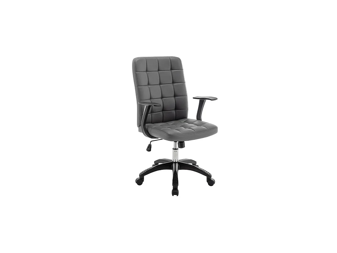 Chaise de bureau KARDEN – Tissu gris – Accoudoirs – Pivotante – Pieds métal – Design ergonomique et contemporain